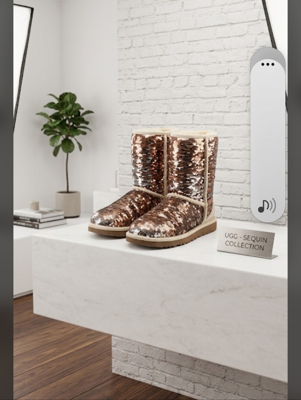 UGG Sequin Chestnut and Cream Classic Tall Boots
